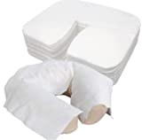 200 Pièces Protège-têtière en papier jetable pour lits de massage, chiffons pour fente nasale, ultradoux accessoires de massage, coussin facial ...