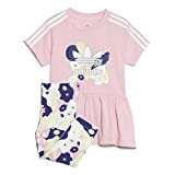 adidas Dress Set Baby Girls, Top:True Pink Bottom:White/True Pink S19/ALMOST Lime S22/LEGACY Indigo S22, 1824
