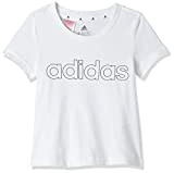 adidas Fille Essentials T shirt, Blanc Noir, 12 ans EU