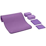 Amazon Basics Tapis de yoga de 1,3 cm d’épaisseur, lot de 6 articles, Violet