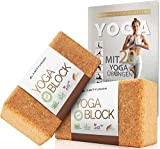 AMITYUNION Le Set de 2 Blocs de Yoga Original - 100% Naturel - Hatha Klotz Aussi pour Les débutants Méditation ...