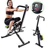 BAKAJI Équipement total de fitness cardio de gym abdominaux Crunch avec assise rembourrée réglable et écran LCD structure en acier ...