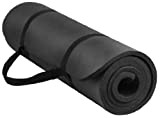 BalanceFrom Tapis de Sport Multi-Usage - 12 mm d’épaisseur, Haute densité Anti-déchirure - avec Sangle de Transport (Noir)