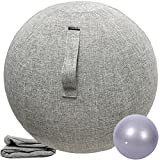 Ballon Bureau Siege Ballon Gym Ballon de Grossesse 55/65/75cm Ballon Fitness Yoga Ball avec Housse de Protection Antidérapante Chaise Boule ...