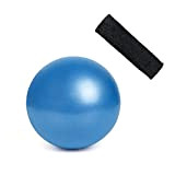 Ballon de yoga bleu de 25 cm + bandeau noir absorbant la transpiration pour le fitness, la gymnastique, pour améliorer ...