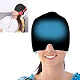 Baogaier Chapeau Migraine, Masque de Glace Froid Chaud en Gel Réutilisable Poche de Glace Bonnet de Maux de Tête Relief ...