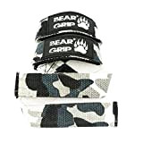 BEAR GRIP Straps - Premium Neoprene Padded Heavy Duty Double Stitched Weight Lifting Gym Straps (Camouflage)