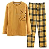 BFSGBFNTMD Pyjama pour Hommes Hiver Corail Velours éPaissi Plus Velours Style Dessin Animé éTudiant Automne Et Hiver à Carreaux Service ...
