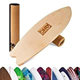 BoarderKING Indoorboard WAVE- Skateboard Surfboard planche d'acrobatie, Balanceboard planche d'équilibre - Naturel