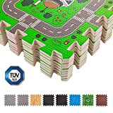 BodenMax Tapis de Jeu Puzzle pour Enfant et Bébé - Circuit de Ville avec Routes - Dalles de Protection en ...