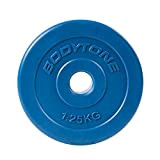 BODYTONE BT D28/1 PVC Disc Bleu Ø28 mm Disque de Poids 1,25 kg pour Musculation pour Barre de 28 mm ...