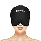Bsdonte Masque Migraine - Extensible Bonnet Migraine Froid, RéUtilisable Bonnet Anti Migraine, Compresse Chaud Froid Poche De Glace En Gel, ...