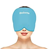 Bsdonte Masque Migraine - RéUtilisable Bonnet Anti Migraine, Extensible Bonnet Migraine Froid, Compresse Chaud Froid Poche De Glace En Gel, ...