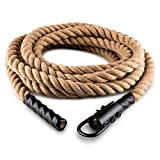 CAPITAL SPORTS Power Rope - Corde Cross-Training de Musculation/Fitness avec Crochets de 9m (Corde de Chanvre)