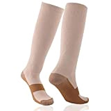 Cavestoff 1 paire de chaussettes de compression unisexe en cuivre anti-fatigue Chaussettes de sport pour soulager la douleur des pieds ...