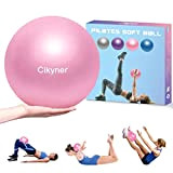 Cikyner Balle de Pilates Douce, Petite Balle d'exercice de 23 à 25 cm avec Paille Gonflable,Convient pour Pilates, Yoga, entraînement ...