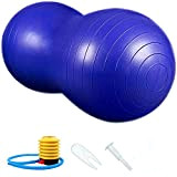 DASKING Peanut Ball, Balle de Massage pour Yoga Pilates Physiothérapie, Anti-Burst Ball d'exercice 90x45cm avec Pompe à Main, Gym Qualité ...