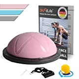 DH FitLife Balance Ball Yoga Balance Trainer Φ 60 x 22 cm à 200 kg Charge maximale Demi-ballon de gymnastique ...