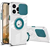 Didan Coulisse Caméra Coque pour iPhone 11 Pro Max Cover avec Support à Bague Lentille Coulissante Couverture Transparent Coloré Étui ...