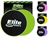 Elite Core Sliders les abdominaux - 2 Disques de grande qualité pour jambes et entraînement abdominal - double face pour ...