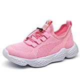 Enfants Chaussures de Course Running Fille Outdoor Sneakers Lacets Sport Basket Garçon Mixte Rose 28