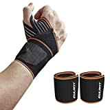 EULANT Wrist Wrap 1 Paire, Protecteur de Poignet pour Fitness Musculation Haltérophilie Crossfit Squat, Support de Poignet, Protège Poignet, 50cm, ...