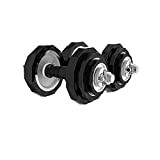 Exercise Fitness Dumbbells 20kg Adjustable Dumbbells Set Dumbbells Weight Set with Connecting Rod for Gym Work Out Home Training Suitable ...