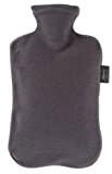 Fashy 2 Litre Anthracite Hot Water Bottle with Fleece Cover