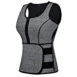 FBYYJK Sweat Vest Waist Trainer for Women Weight Loss Neoprene Sauna Slimming Vest with Adjustable Waist Trimmer Belt, Black, L