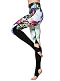 FLYILY Leggings d'entraînement pour Femmes Pantalons de Yoga à Haute ,L,Z-colorflower