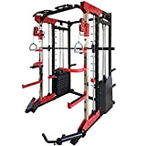 FMOPQ Smith Machine Squat Rack Bench Press Barbell Gantry Multi-Functional Comprehensive Trainer Commercial Household