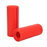 Gedourain Haltère Grip, 1 Paire Bar Grip Exercice Plyométrique Design Ergonomique Antidérapant pour Haltères(Rouge)