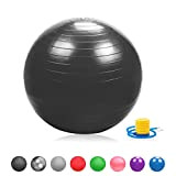 Gloop Ballon de gymnastique souple et épais pour fitness, pilates, yoga 25 cm Noir