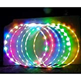 Hankyky LED Glow Sport Hoop pour Adultes Enfants Multicolore Danse Cerceau Poids en Vrac Musculation Fitness cerceaux Jouet Multiple lumire ...