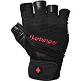 Harbinger Pro Wrist Wrap Gants de Sport pour les Hommes, Protection des Paumes en Cuir, Gants d'entraînement de Fitness de ...
