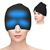 Hoseay Poche de Froid en Gel Masque Migraine Reutilisable Bonnet Migraine Relief Cap, Compresse Froide Chaude Chapeau pour Yeux, Mal ...