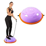 ISE Balance Trainer, Demi-Ballon d’Entraînement Ø 62 cm, avec Câbles de Resistance et Pompe, pour Yoga, Gymnastique et Autres Sports ...