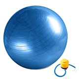 Joofang Balle de gymnastique - Balle de sport anti-éclatement avec pompe à ballon épais et robuste - Pour le bureau, ...
