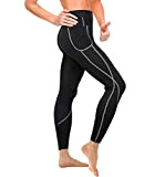 Junlan Femme Leggings Pantalon de Sudation Sauna Minceur Hot Shapers Sport Amincissant Gaine (Noir, L)