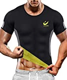 LAZAWG T-Shirt de Sudation Débardeur Fitness–Vêtement de Sudation Manches Courtes pour Homme Sport Fitness - Noir - L