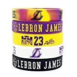 Lorh's store NBA Basket-Ball Lebron James Portrait Bracelet numéro 23 Silicone inspirant Mot Sport Bracelet 5 pcs (Los Angeles Lakers)
