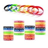 LTDOOIT Lot de 32 bracelets de motivation en silicone pour adulte et homme et femme,Multicolore,Noir, vert, bleu, rose, jaune,Bracelet en ...