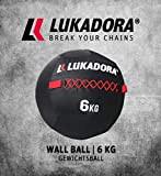 LUKADORA Wall-Ball Ballon de médecine lesté 3-9 kg Noir 6 kg