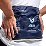 Medcosa Grande poche de gel chaud/froid réutilisable et flexible, pour soulagement des douleurs liées à des blessures au genou, au ...