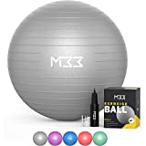 Mode33 Ballon d'exercice - Ballon de Yoga de 55 à 85 cm avec Pompe à Main - Ballon de Gymnastique ...