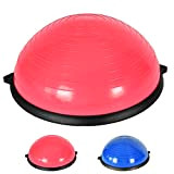 MSPORTS Balance Ball Trainer Premium | Ballon de gymnastique avec plateau en bois + expandeur et pompe – utilisable des ...