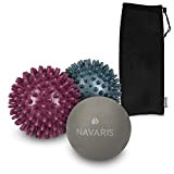 Navaris Balles de Massage - Set 2X Balle de Massage à Picots 2X Balle Lacrosse - Boule automassage Dos Pieds ...