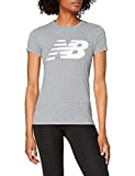 New Balance T-Shirt Classique Logo Volant Graphique NB, Femme, Gris (Athletic Grey), Taille L