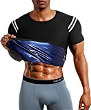 NINGMI Hommes Survêtement Néoprène Sauna Chemise Fitness Taille Formateur Sweat Gym Top Workout Minceur