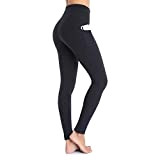 Occffy Legging de Sport Femme Pantalon de Yoga avec Poches Yoga Fitness Gym Pilates Taille Haute Gaine DS166,S,Noir
